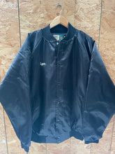 Vintage 80s Krenk Auto Repair Shop Wear-Guard Black Satin Baseball Jacket XL Embroidered Logo